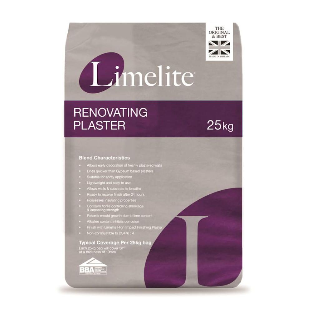 10 x 25kg Limelite Renovating Plaster Bags