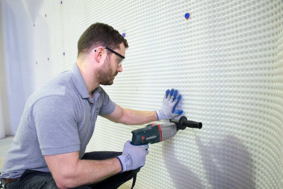 Installing a basement waterproofing system