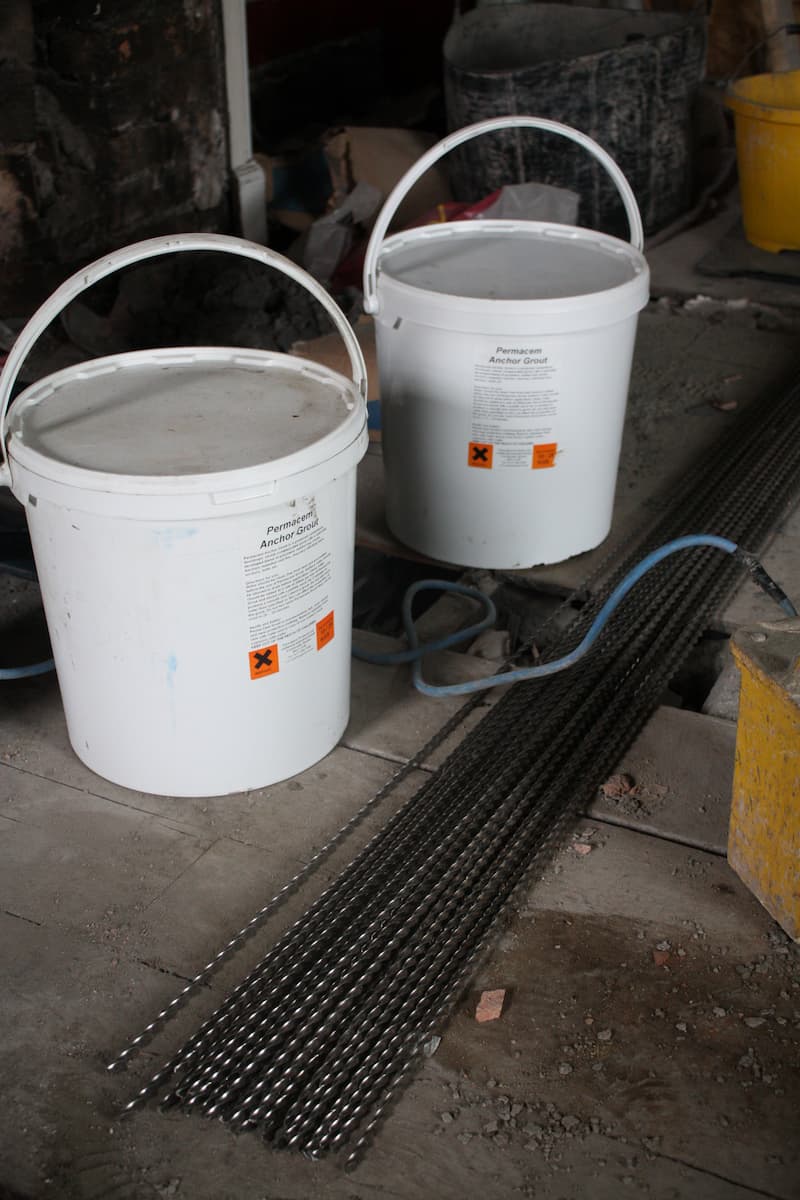 PermaCEM Anchor Grout next to helical spiral bars