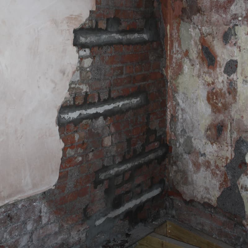 freshly installed helical spiral bars in situ