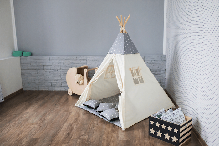 Childrens playroom in a converted basement