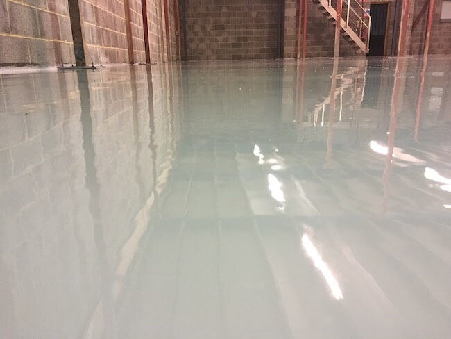 close up of epoxy flooring