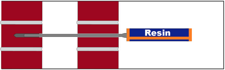 applying resin for wall ties