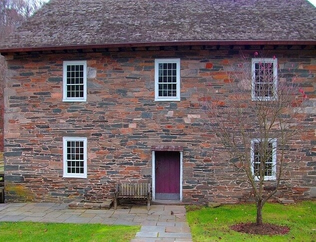 Untreated brick walls of cottage home