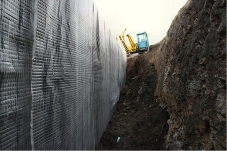 installation of external cavity wall membrane