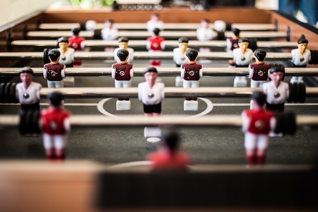 table football in basement